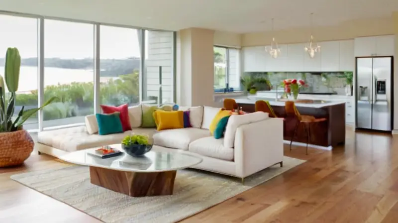 Sala moderna y acogedora con luz natural