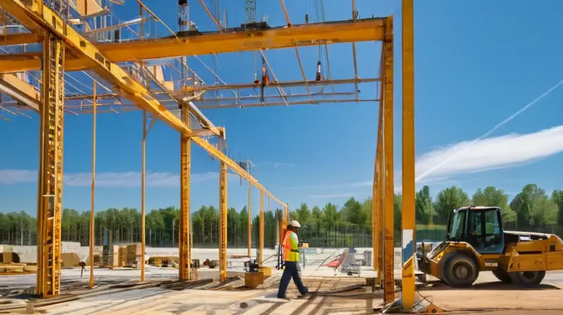 Un bullicioso sitio de construcción en progreso