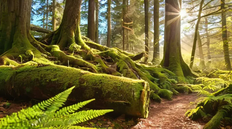 Bosque iluminado, vida y tranquilidad en armonía