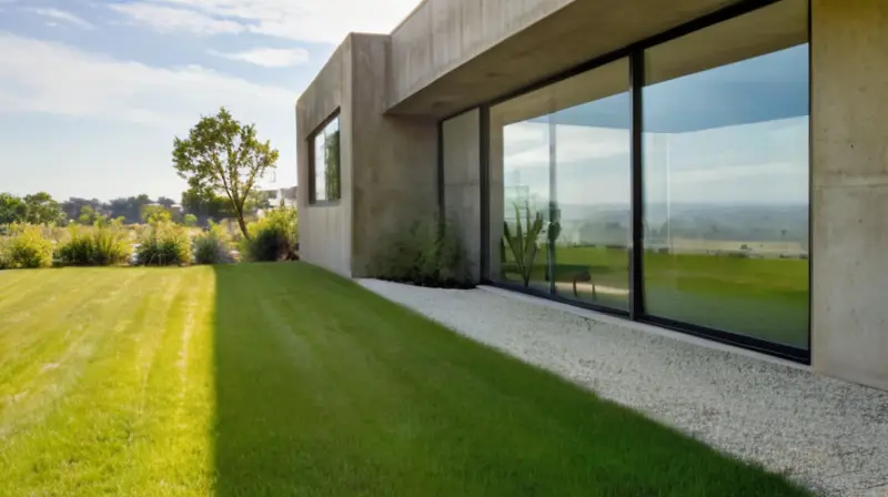 Hogar sostenible armoniza concreto y naturaleza