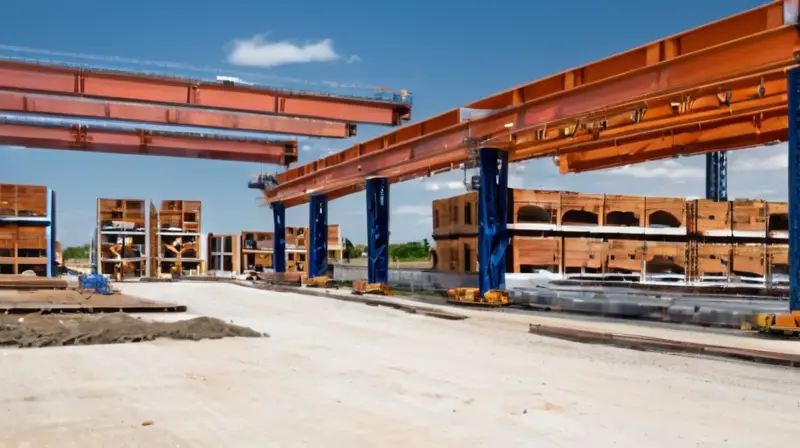 Sitio de construcción moderno y organizado