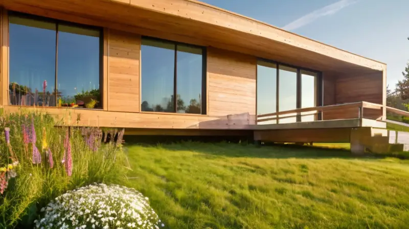 Dos casas contrastantes en un paisaje sereno