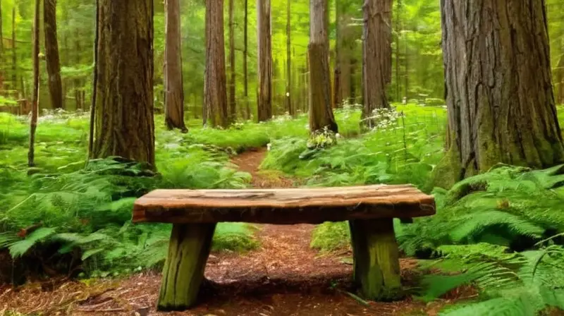 Bosque sereno con luz dorada y flores
