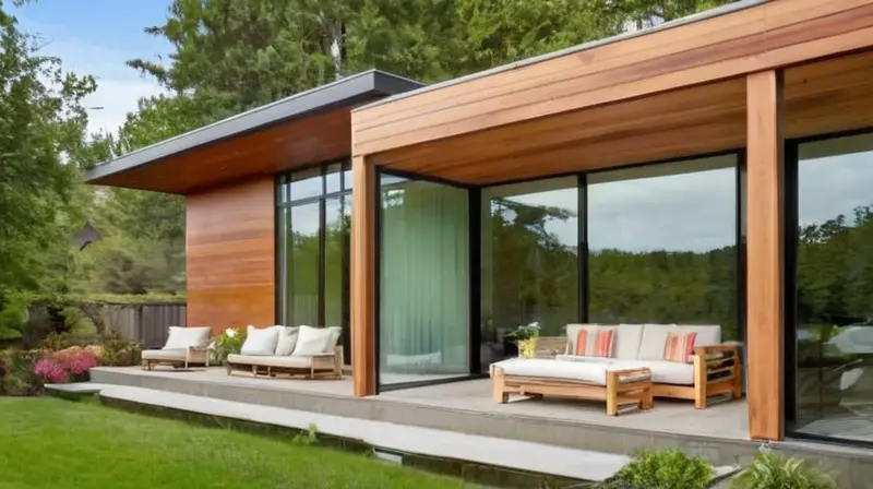 Casa moderna prefabricada rodeada de naturaleza