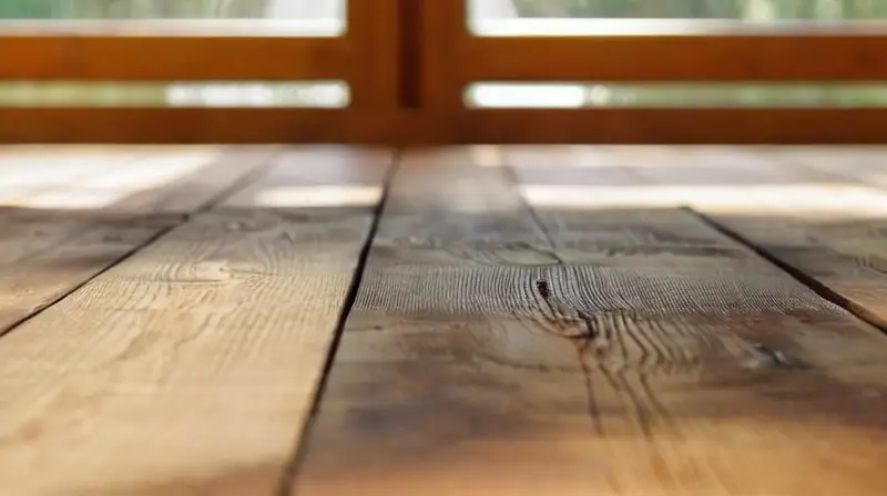 Madera cálida y artesanal, luz suave y texturas