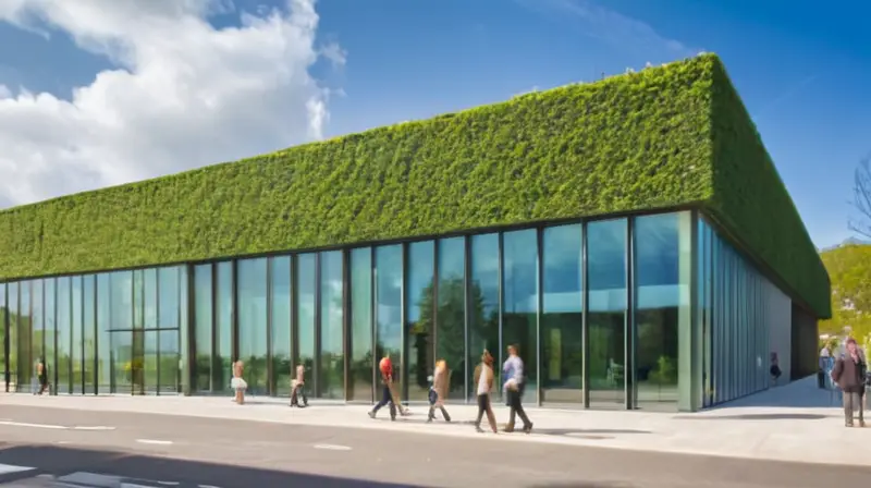 Fachada moderna integrada con naturaleza y luz