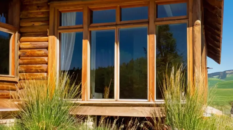 Casa de madera en un paisaje sereno