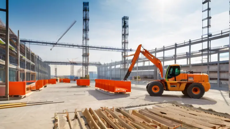 Sitio de construcción moderno con tecnología innovadora