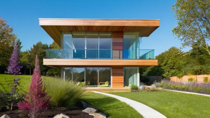 Casas modernas con colores vibrantes y naturaleza