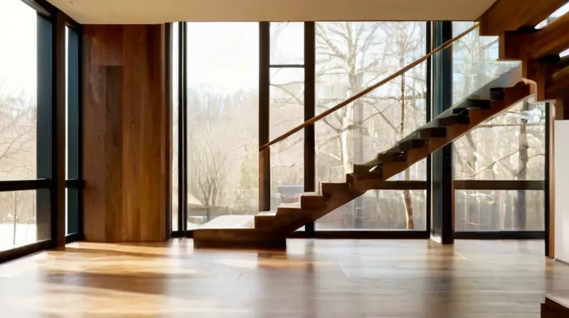 Espacio cálido con madera y luz natural