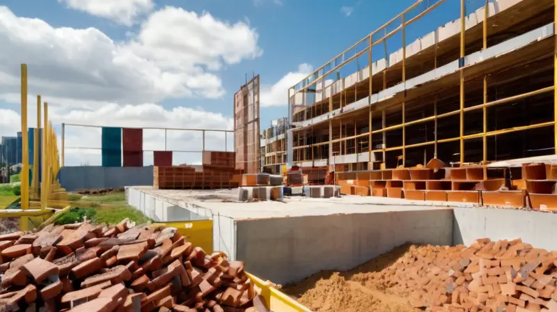 Sitio de construcción moderno y vibrante